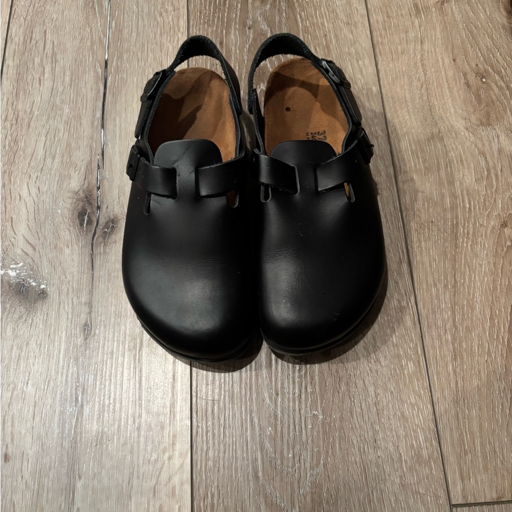 Birkenstock Black Leather Mules